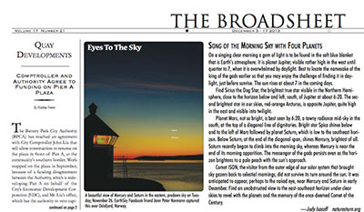 Eyes to the sky in The Broadsheet